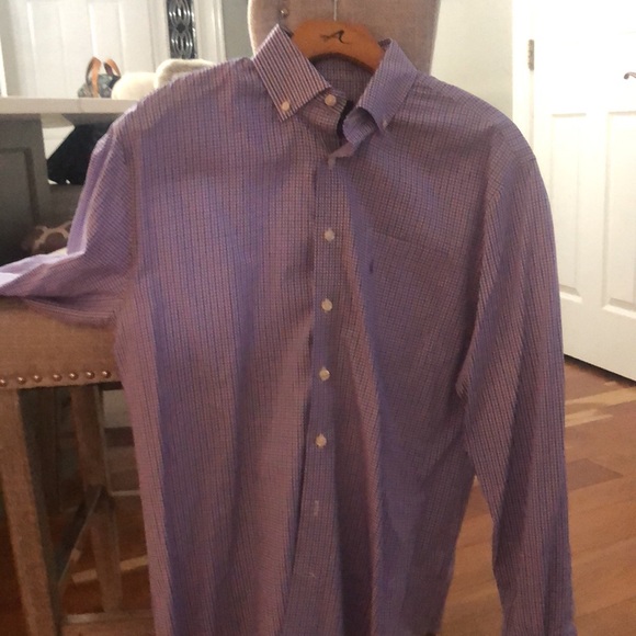 johnnie-o men’s button down in purple check - Picture 4 of 4